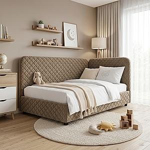 Pat copii Aurus Sabrina 90x200 Maro + Saltea Salt Confort Clasic 90x200