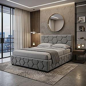 Pat Aurus Axis 160x200 Gri + Saltea Salt Confort Clasic 160x200