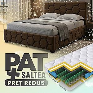 Pat Aurus Axis 160x200 Maro + Saltea Salt Confort Clasic 160x200