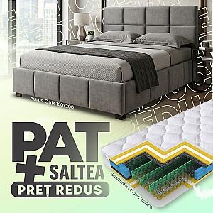 Pat Aurus Onix 160x200 Gri + Saltea Salt Confort Clasic 160x200