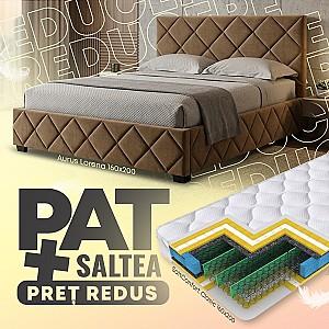 Pat Aurus Lorena 160x200 Maro + Saltea Salt Confort Clasic 160x200