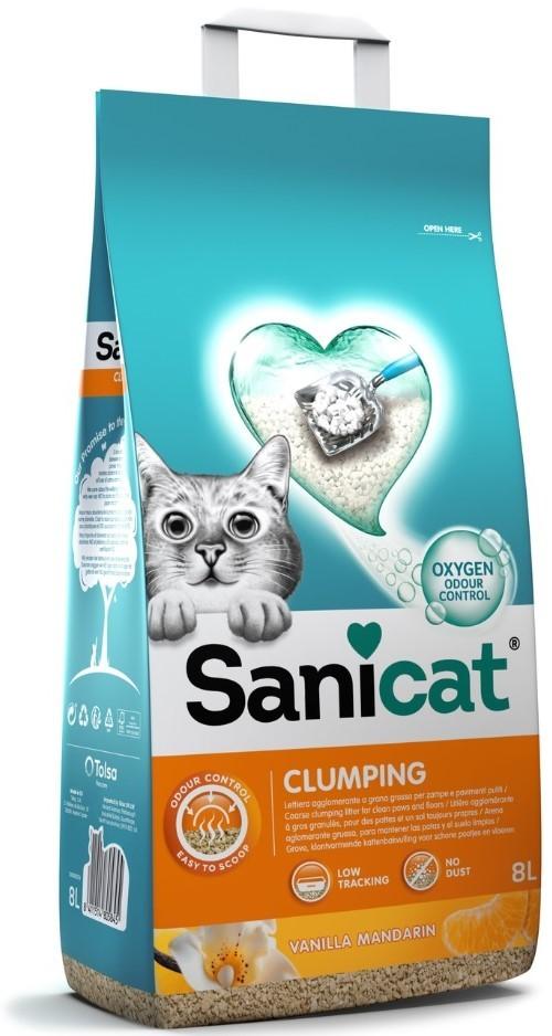 Asternut pentru litiere Sanicat Clumping Vanille-Mandarine