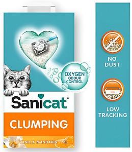 Asternut pentru litiere Sanicat Clumping Vanille-Mandarine