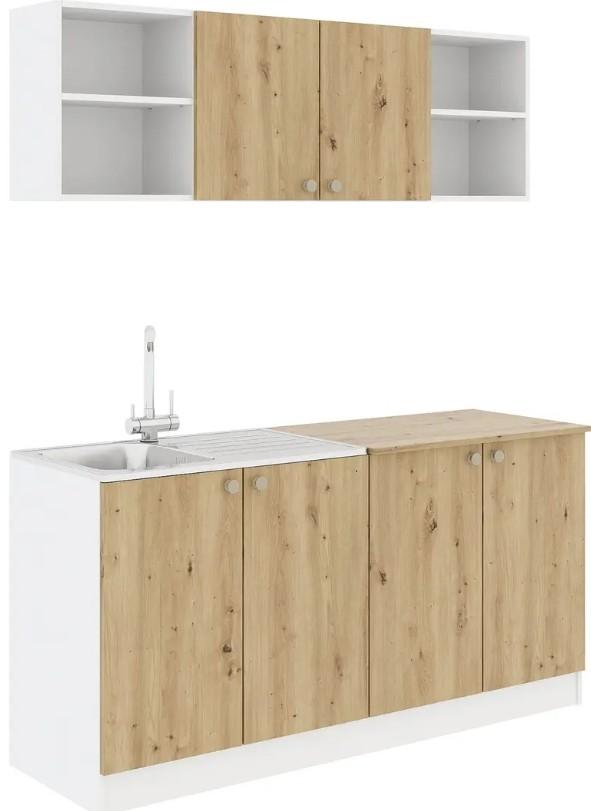 Set mobila bucatarie Haaus Sena 1.6m Stejar Artizanal (Bej)/Alb