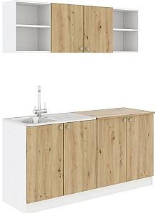 Set mobila bucatarie Haaus Sena 1.6m Stejar Artizanal (Bej)/Alb