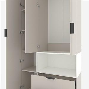 Dulap Nex Home A002R Cashmere (Bej)/Alb