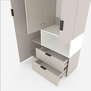 Dulap Nex Home A002R Cashmere (Bej)/Alb