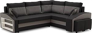 Canapea coltar Magnifico Meble Grande Left Shelf/Right Puffs Bonell Mikrofaza 15/Mikrofaza 27 Right Negru/Gri