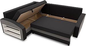 Canapea coltar Magnifico Meble Grande Left Shelf Bonell Mikrofaza 15/Mikrofaza 27 Left Negru/Gri