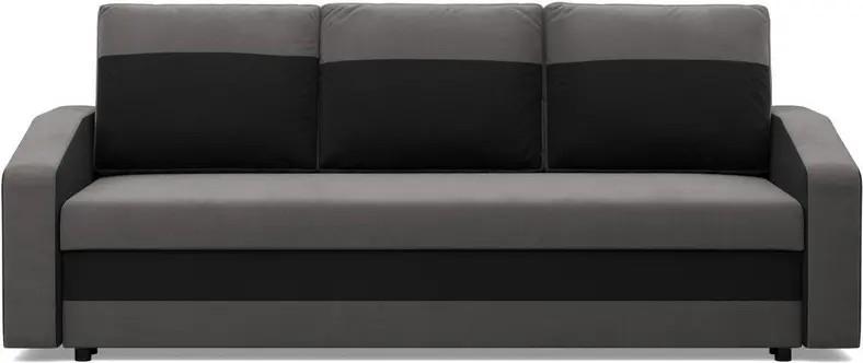 Canapea Magnifico Meble Orion Bonell Mikrofaza 27/Mikrofaza 15 Gri/Negru