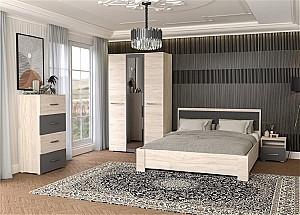 Comoda Yasen Bari 4S Hykory Rockford Deschis / Grafit Gri