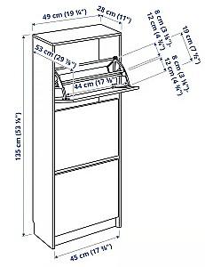 Dulap pentru incaltaminte IKEA Bissa 3 Aspect Stejar