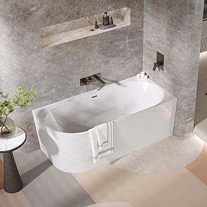 Cadă de baie Polimat Sola R 170×75 + sifon freestanding