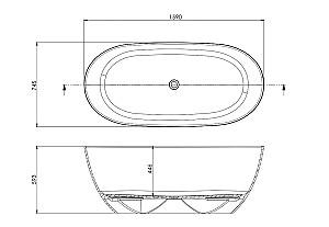 Cadă de baie DREMEX NERA 1590x745x593