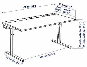 Masa pentru calculator IKEA Mittzon 160x80 Alb
