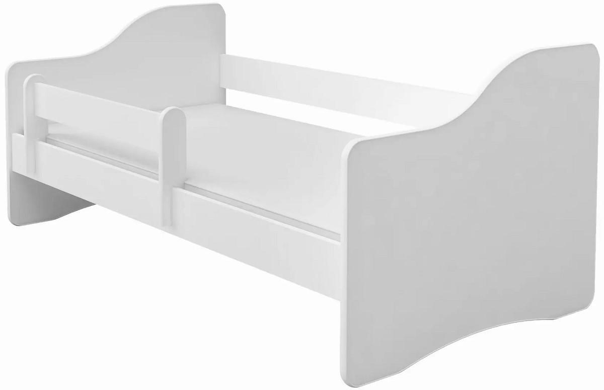 Pat copii Acma Meble III Happy 80x180 bariera/saltea 7cm Alb