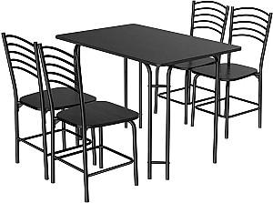 Set de masa si scaune Costway HW66275 1+4 Negru