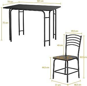 Set de masa si scaune Costway HW66275 1+4 Negru