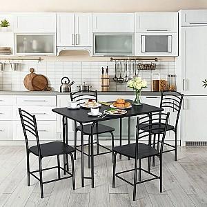 Set de masa si scaune Costway HW66275 1+4 Negru