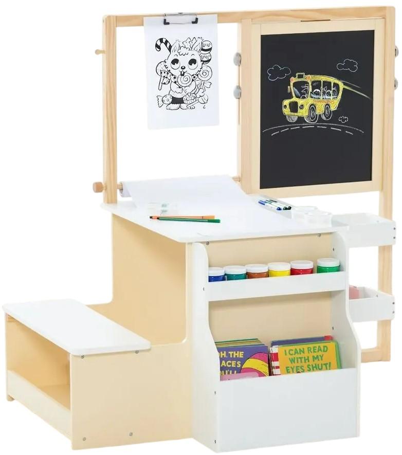 Masă de scris pentru copii Costway TM10078WH Alb