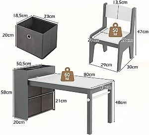 Masă de scris pentru copii Costway HY10355GR Alb/Gri