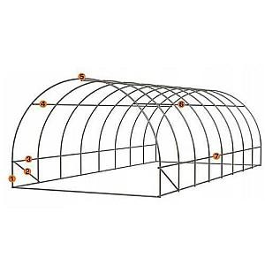 Seră de tip tunel Tehno Ms 8x4x2.5m / Ø32mm / 2 uși