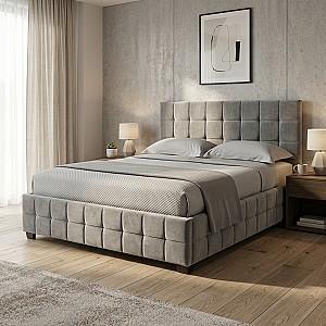 Pat Aurus Cvadro 160x200 Gri + Saltea Salt Confort Clasic 160x200