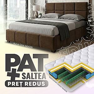 Pat Aurus Onix 160x200 Maro + Saltea Salt Confort Clasic 160x200