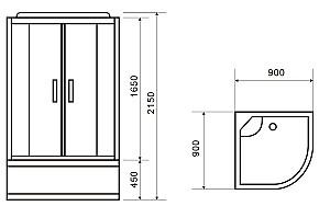 Cabina de dus cu hidromasaj VLM BS6013 90x90 H215