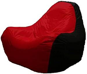 Fotoliu puf Relaxtime HiPoly medium Black/Red