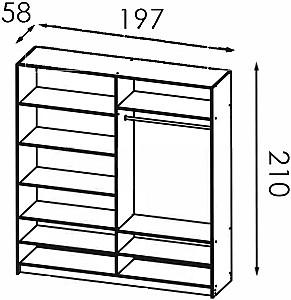 Dulap Modern Alex 200cm Craft Stejar Gri