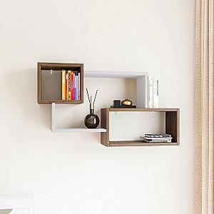 Raft de perete Trendy Ayder Nuc (Maro)/Alb