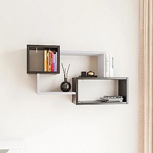 Raft de perete Trendy Ayder Antracit (Gri)/Alb