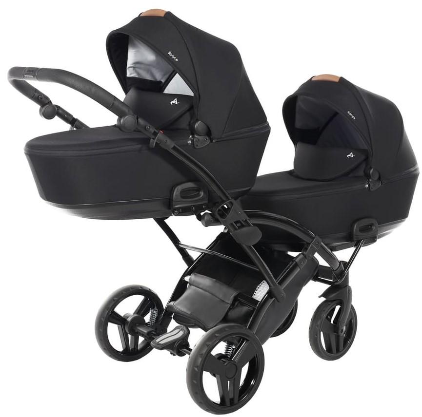 Carucior pentru gemeni Junama Duo Slim Space 03 Black 2/1