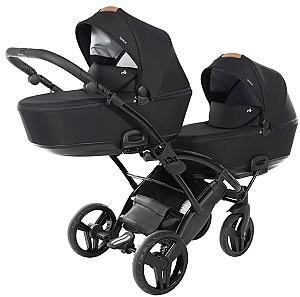 Carucior pentru gemeni Junama Duo Slim Space 03 Black 2/1
