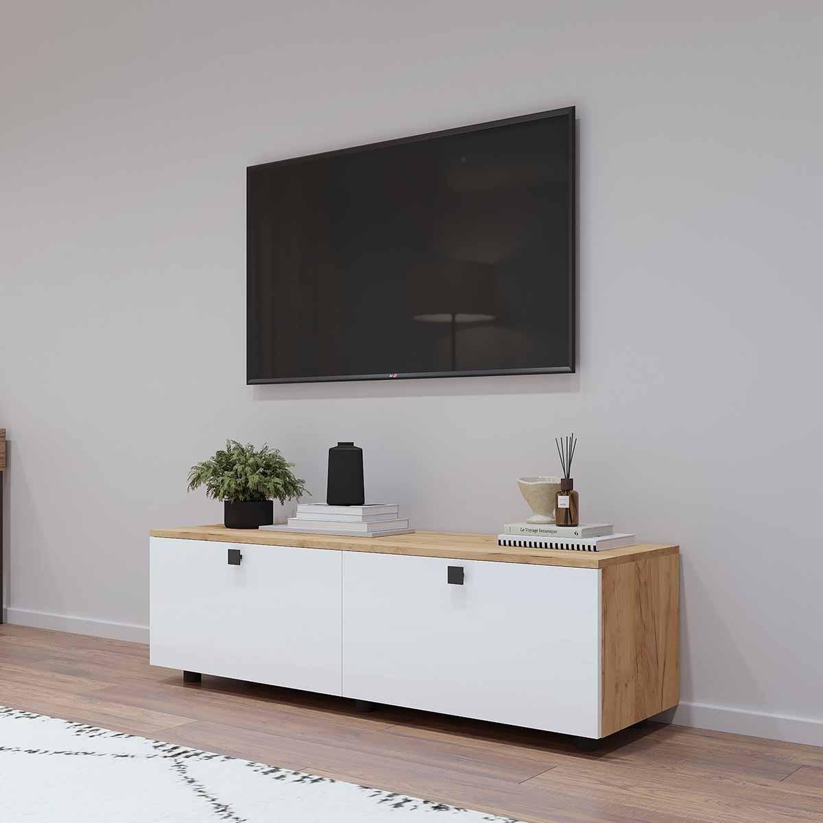 Tumba pentru televizor Mobildor Lux ZEN 1.4m Sonoma/Alb