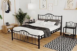 Pat MG-Plus Orkide 160x200 Negru + Saltea Salt Confort Clasic 160x200