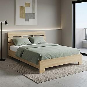 Pat KompaniT Stil-160 Stejar Sonoma + Saltea Salt Confort Clasic 160x200