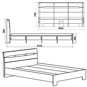 Pat KompaniT Stil-160 Stejar Sonoma + Saltea Salt Confort Clasic 160x200