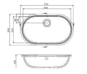 Lavoar baie DREMEX IRIS Round 514x306x140 White Glossy