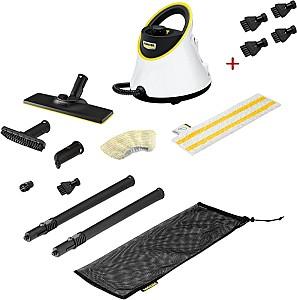 Aparat de curatat cu aburi KARCHER SC 2 Deluxe EasyFix + Set perii Alb