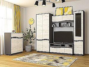 Dulap cu vitrina Yasen Geneva DP vitrină grey grafite/stejar craft alb