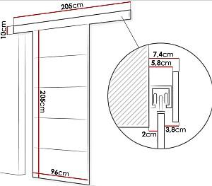 Usa de interior Space Meble Leo III 96 White Matte