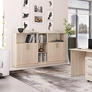 Comoda Mobildor Lux Practik semi-deschisa cu polite (80x40x120H cm) Sonoma