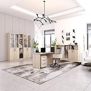 Comoda Mobildor Lux Practik semi-deschisa cu polite (80x40x120H cm) Sonoma