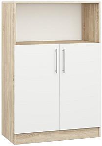Comoda Mobildor Lux Practik semi-deschisa cu polite (80x40x120H cm) Sonom/Alb