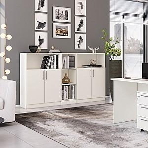 Comoda Mobildor Lux Practik semi-deschisa cu polite (80x40x120H cm) Alb