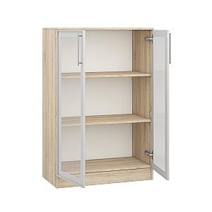 Dulap cu vitrina Mobildor Lux Practik (80x40x120H cm) Sonoma
