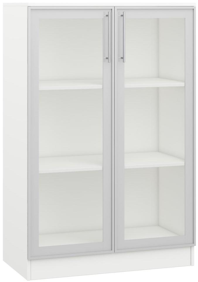 Dulap cu vitrina Mobildor Lux Practik (80x40x120H cm) Alb