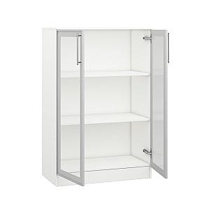 Dulap cu vitrina Mobildor Lux Practik (80x40x120H cm) Alb